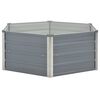 vidaXL Raised Garden Bed Grey Galvanized Steel 50.8x50.8x18.1 in