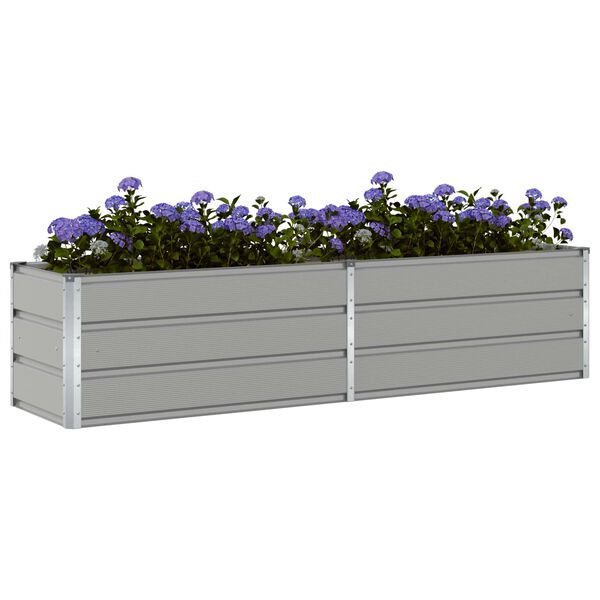 vidaXL Planter Light Grey 480 x 50 x 45 cm Galvanised Steel