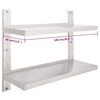 vidaXL Floating Wall Shelf Silver Stainless Steel 39.4x11.8 in
