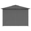vidaXL Garden Marquee with Curtains 157.4"x118.1" Anthracite
