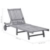 vidaXL Sun Lounger Grey Solid acacia wood Standard