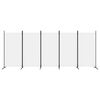 vidaXL 5-Panel Room Divider White 170.5"x70.9" Fabric