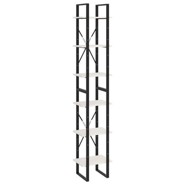 vidaXL High Cabinet White Solid Pine Wood, Metal Tall High Cabinet