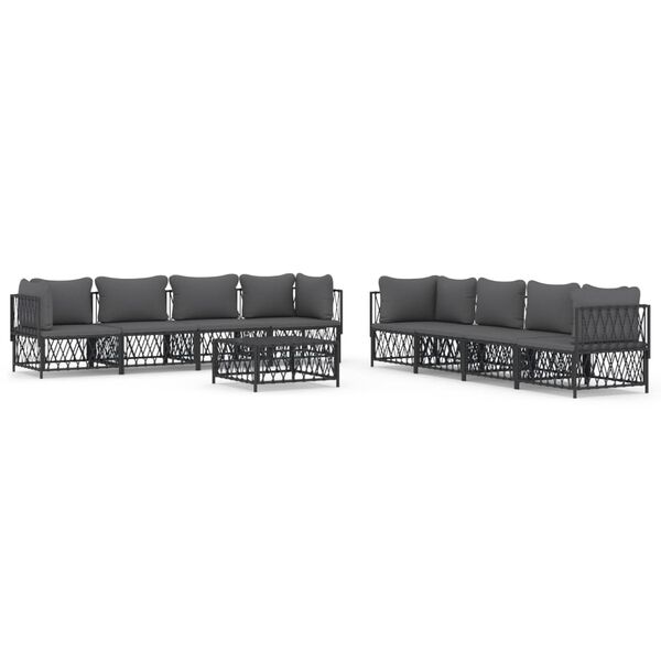 vidaXL Garden Lounge Set Anthracite Woven fabric Large Modular