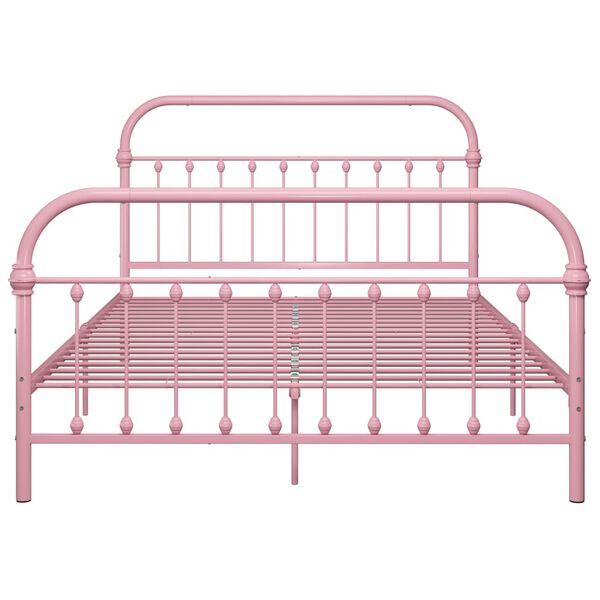vidaXL Bed Frame Pink Metal Full Durable Bed Frame Rectangular