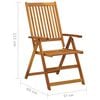 vidaXL Folding Patio Chairs with Cushions 8 pcs Solid Acacia Wood