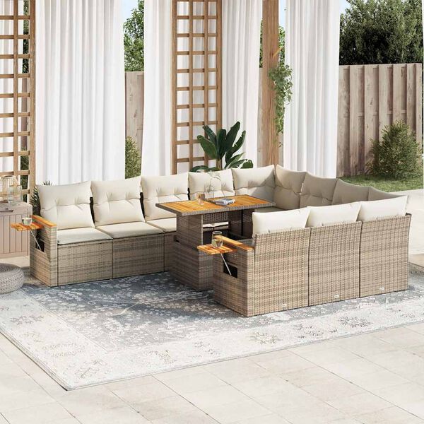 vidaXL Garden Sofa Set Beige