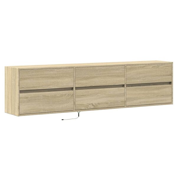 vidaXL TV Wall Cabinet Sonoma Oak Engineered Wood Medium TV Wall Cabinet