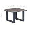 vidaXL Coffee Table Grey Solid Acacia Wood, Powder-Coated Iron 23.6 in