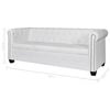 vidaXL Sofa White Faux leather 2-seater and 3-seater Chesterfield Sofa