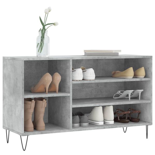 vidaXL Shoe Cabinet Concrete grey Engineered wood Medium Shoe Cabinet