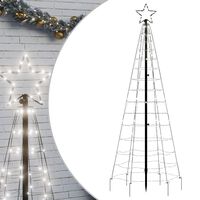vidaXL Christmas Tree Light with Spikes 220 LEDs Cold White 70.9"