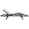 vidaXL Sun Lounger Brown PE rattan, powder-coated steel, polyester cushion