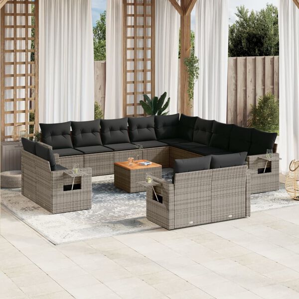 vidaXL Garden Sofa Set Gray, Dark Gray