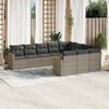 vidaXL Garden Sofa Set Grey Poly Rattan Large Modular Garden Sofa Set