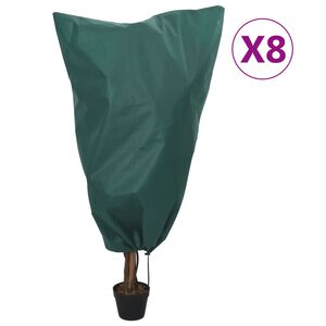 vidaXL Plant Fleece Covers with Drawstring 8 pcs 0.77 oz/ft&sup2;  2.6x3.9'