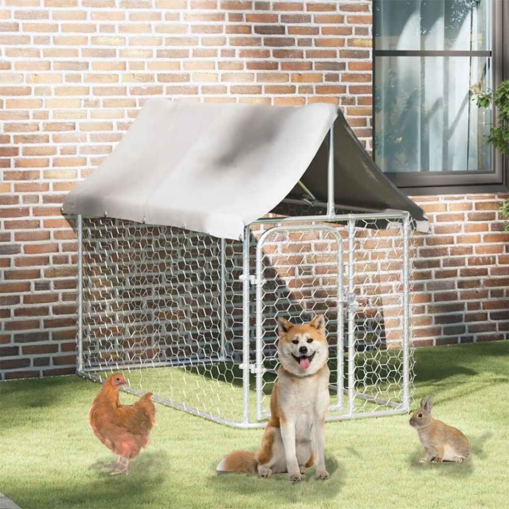 vidaXL Outdoor Dog Kennel with Roof 78.7