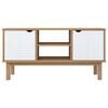 vidaXL TV Cabinet Brown and White Solid Pine Wood, Engineered Wood