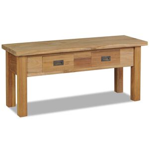 vidaXL Hall Bench Teak Solid teak 35.4 x 11.8 x 15.7 in Hall Bench