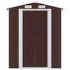 vidaXL Garden Shed Dark Brown Galvanized Steel Large Garden Shed