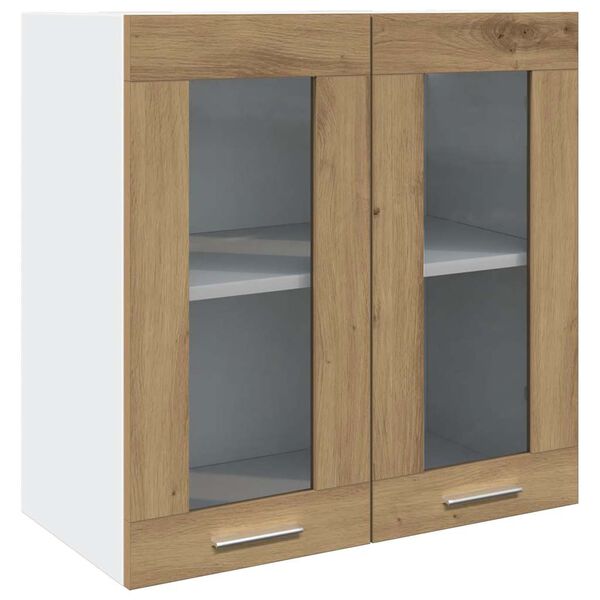 vidaXL Kitchen Wall Cabinet Artisan oak Engineered wood, glass