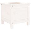 vidaXL Garden Planter White Solid Pine Wood 15.7 x 15.7 x 15.4 in
