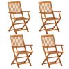 vidaXL Garden Dining Set Brown Solid Acacia Wood Compact Foldable