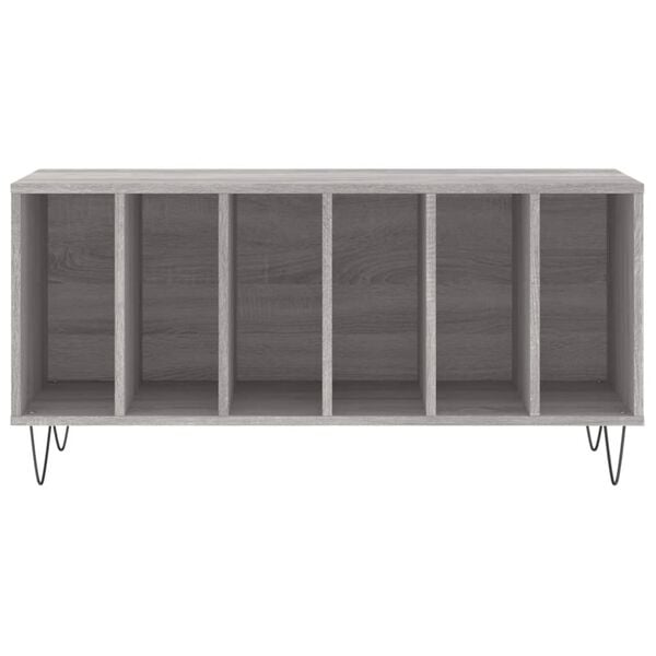 vidaXL Record Cabinet Grey Sonoma Engineered wood, Iron