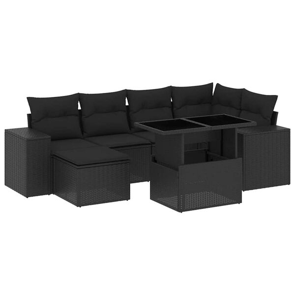 vidaXL Garden Sofa Set Black