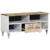 vidaXL TV Cabinet Mango natural with white paint Solid mango wood