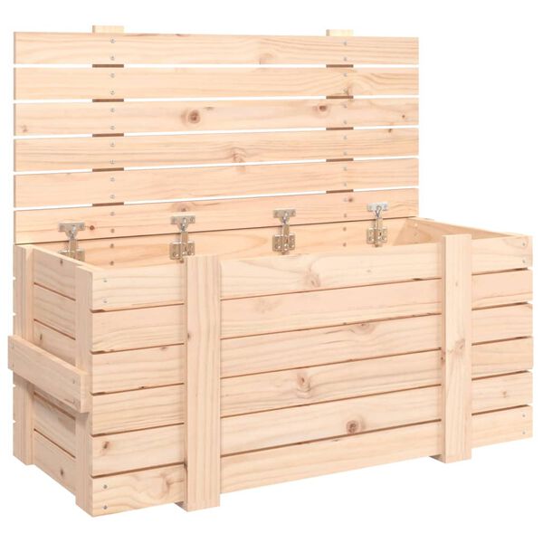 vidaXL Storage Box Natural Solid Pine Wood Medium Storage Box