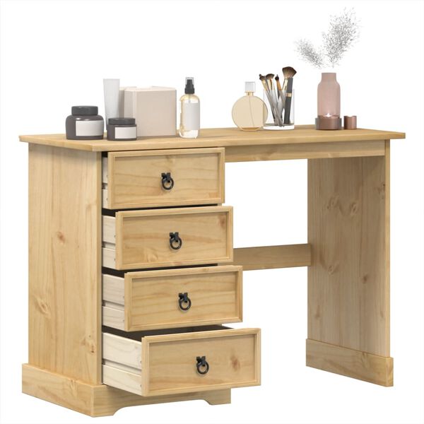 vidaXL Dressing Table Honey wax finish