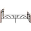vidaXL Bed Frame Black and natural Powder-coated metal, solid oak wood
