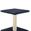 vidaXL Cat Tree Dark Blue Particle Board, Plush, Sisal Rope Small