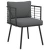vidaXL Patio Chair with Cushions Black Poly Rattan