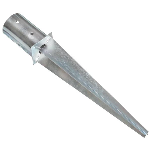 vidaXL Ground Spikes 2 pcs Silver 3.1x24.0" Galvanised Steel