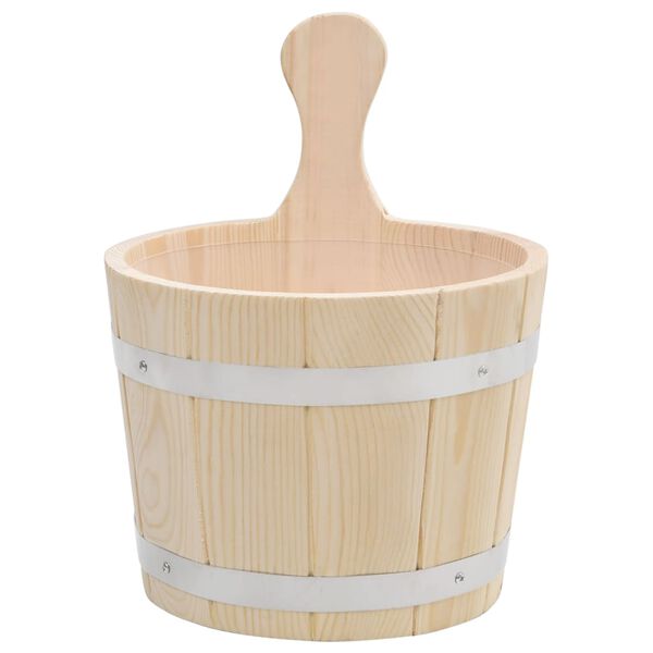vidaXL Sauna Bucket and Ladle Set Natural wood Solid pine wood One size