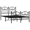 vidaXL Metal Bed Frame without Mattress with Footboard Black 120 x 74.8 "
