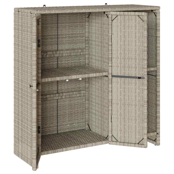 vidaXL Storage Cabinet with Door Light Grey 100 x 36 x 102 cm Rattan