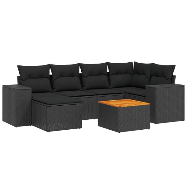 vidaXL Garden Sofa Set Black