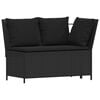vidaXL 4 Piece Patio Dining Set with Cushions Black Poly Rattan