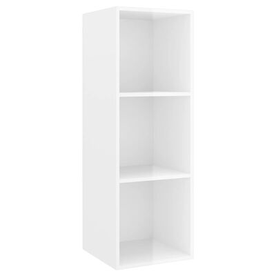vidaXL 4 Piece TV Cabinet Set High Gloss White Chipboard