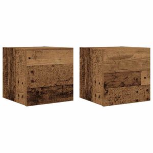 vidaXL Wall Mounted TV Cabinet Set of 2 Old wood Engineered wood Medium