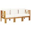 vidaXL Bench Cream and Wood Solid acacia wood and fabric (100% polyester)