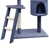 vidaXL Cat Tree Dark Blue Wooden Frame Large Durable Cat Tree Modern
