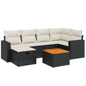 vidaXL Outdoor Sofa Set Black