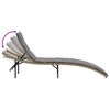 vidaXL Sun Lounger Set of 2 Beige frame with light grey cushions