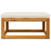 vidaXL Footstool Cream white Solid Acacia wood 26.8 x 26.8 in Durable