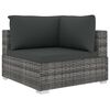 vidaXL Garden Lounge Set Grey PE Rattan 4 Piece Set Modular