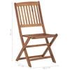 vidaXL Outdoor Chair Set of 8 Brown Solid Acacia wood Medium Foldable